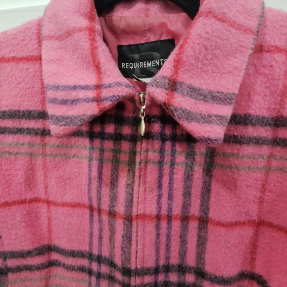 Requirements Vintage Pink Plaid Wool/Mohair Women's Jacket Size 8 - Picture 6 of 8